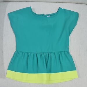 Cherokee Teal and Lime Kids Blouse